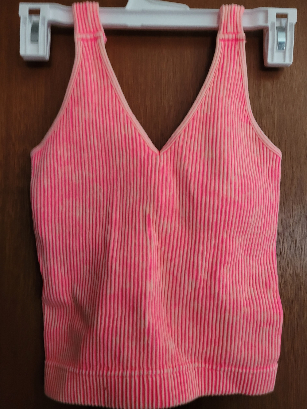 Zenana Outfitters Pink Ribbed V-Neck Tank Camisole